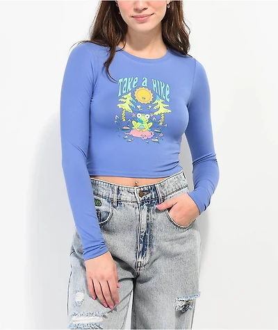 A.LAB Freckle Take A Hike Blue Long Sleeve Crop T-Shirt