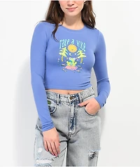 A.LAB Freckle Take A Hike Blue Long Sleeve Crop T-Shirt