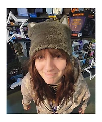 A.LAB Grey Plush Wolf Beanie