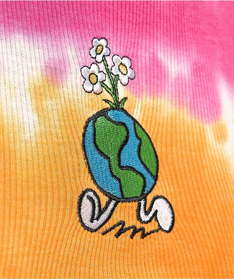 A.LAB Honey World Pink & Orange Tie Dye Crop Tank Top
