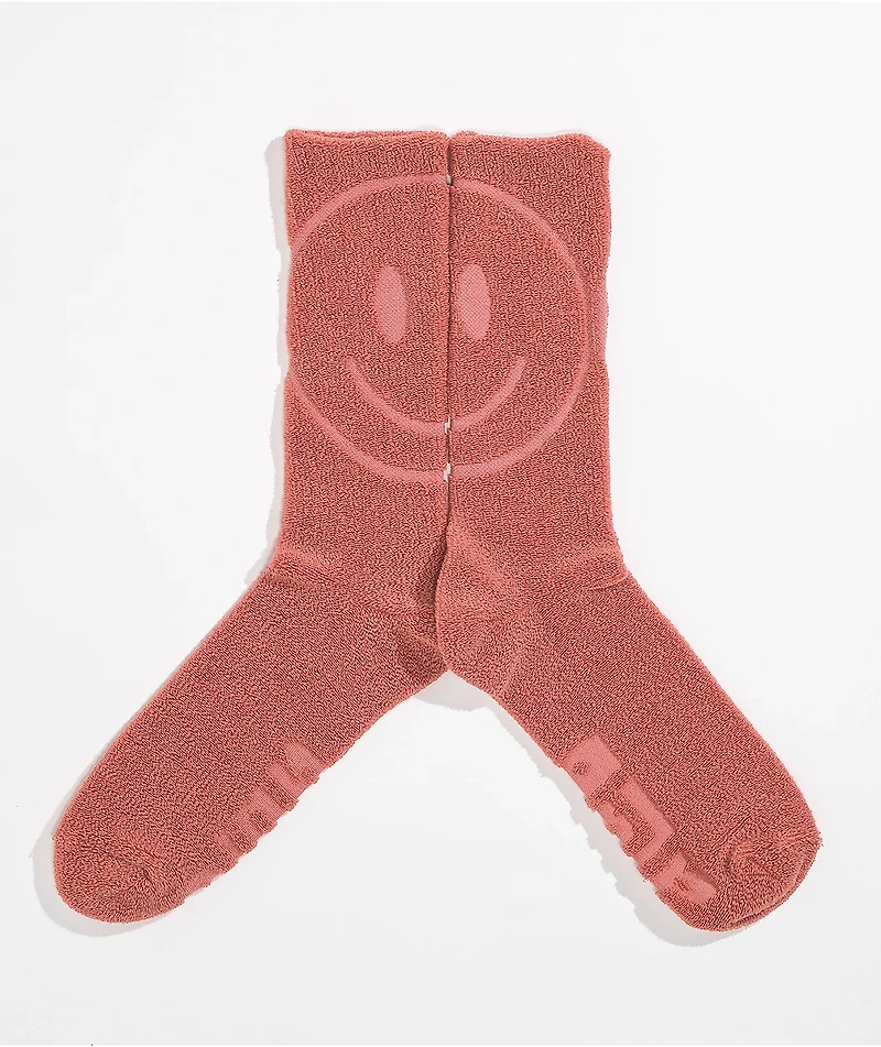 A.LAB Huzzle Red Fuzzy Crew Socks