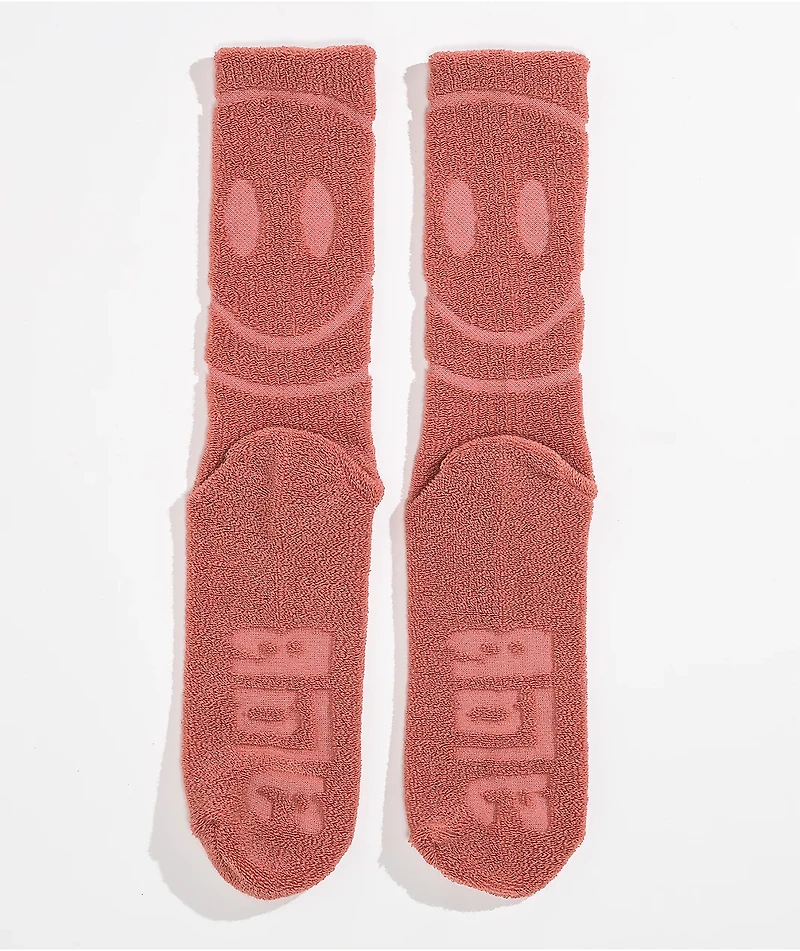 A.LAB Huzzle Red Fuzzy Crew Socks