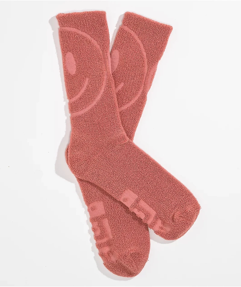 A.LAB Huzzle Red Fuzzy Crew Socks