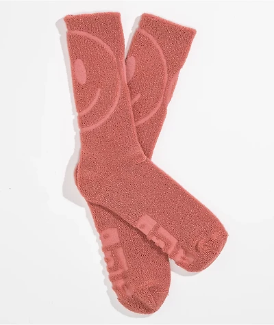 A.LAB Huzzle Red Fuzzy Crew Socks