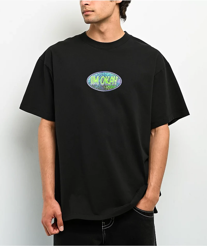 A.LAB I'm Okay Black Boxy T-Shirt