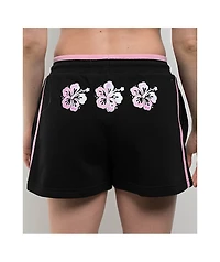 A.LAB Jana Hibiscus Black Sweat Shorts