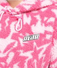A.LAB Kadley Pink Tulle & Carmine Rose Sherpa Hoodie