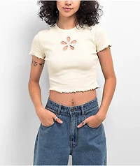 A.LAB Katrina Flower Birch Crop T-Shirt