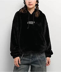 A.LAB Kendallie Bunny Faux Fur Black Hoodie