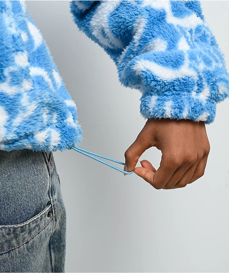 A.LAB Kendallie Star Eyes Blue Fleece Hoodie