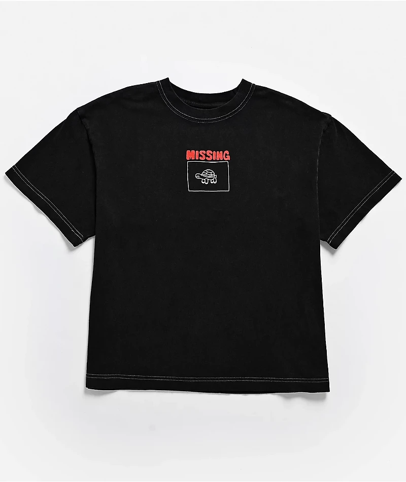 A.LAB Kids Missing Jerry Black Wash T-Shirt