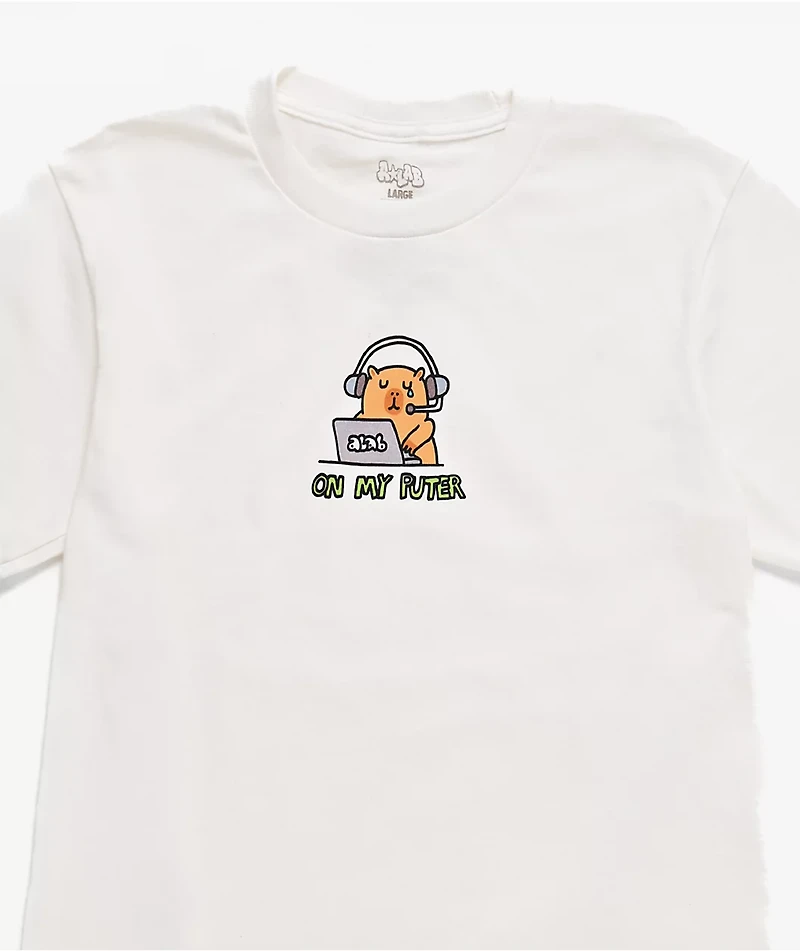 A.LAB Kids On My Puter White T-Shirt