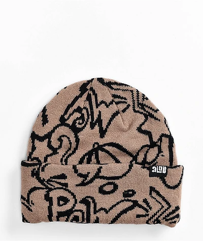 A.LAB Knockout Beige & Black Beanie