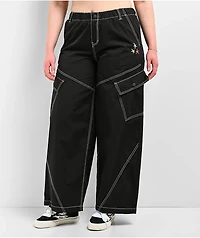 A.LAB Leo Y2K Rave Black Wide Leg Cargo Pants
