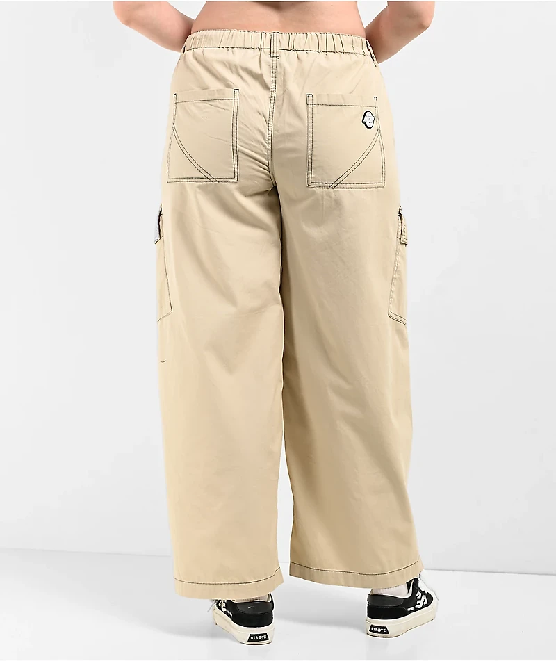 A.LAB Leo Y2K Rave Natural Wide Leg Cargo Pants