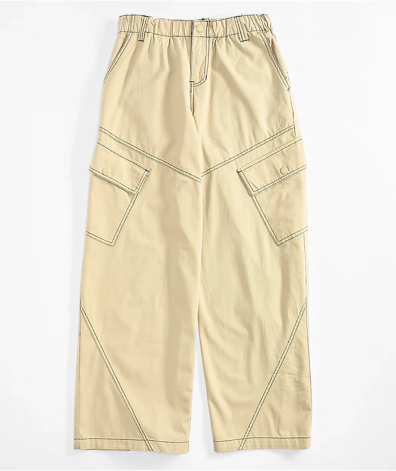 A.LAB Leo Y2K Rave Natural Wide Leg Cargo Pants