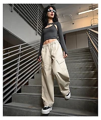 A.LAB Leo Y2K Rave Natural Wide Leg Cargo Pants