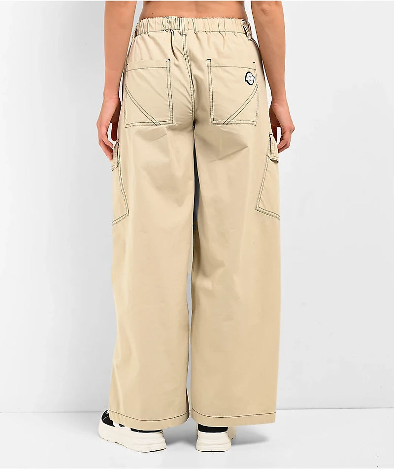 A.LAB Leo Y2K Rave Natural Wide Leg Cargo Pants