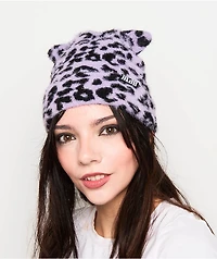 A.LAB Leopard Lavender Beanie