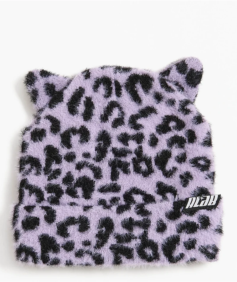 A.LAB Leopard Lavender Beanie