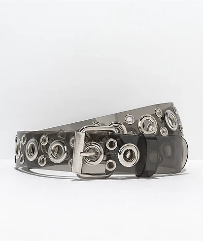 A.LAB Lottie Black Transparent Grommet Belt