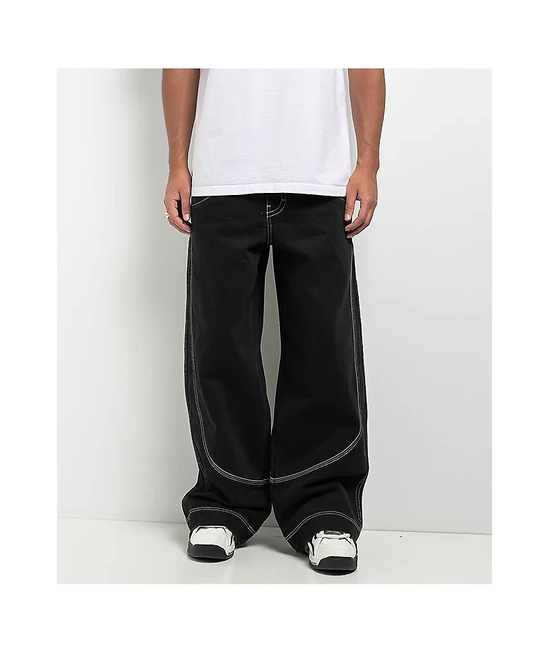 A.LAB Mega Piped Black Jeans