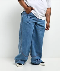 A.LAB Mega Piped Blue & Pink Jeans