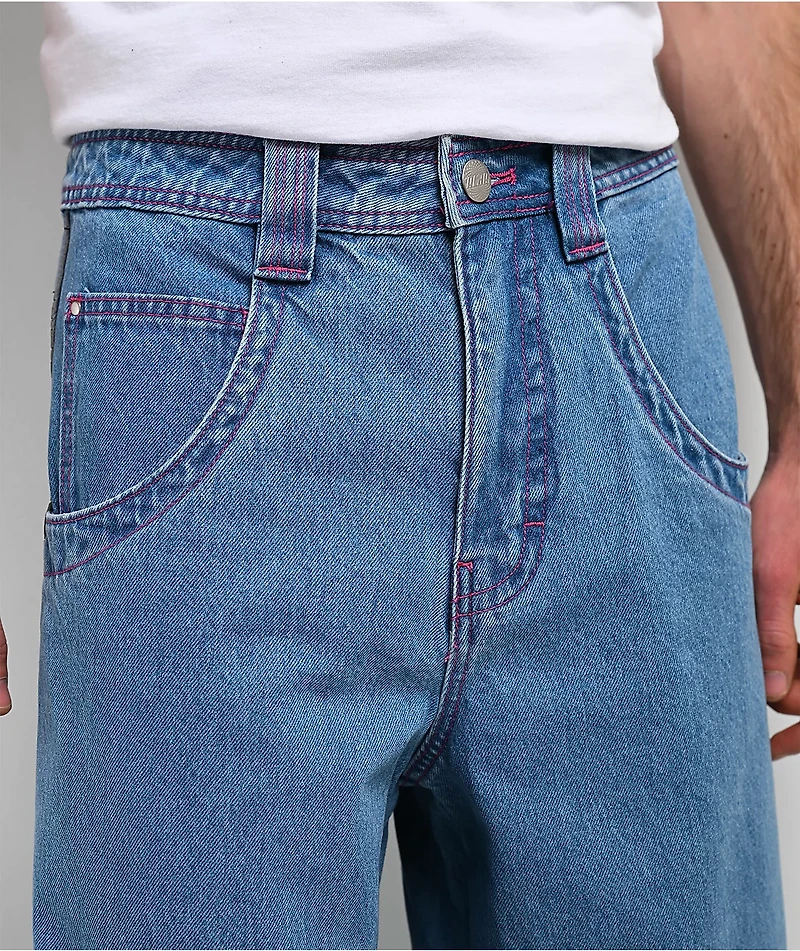A.LAB Mega Piped Blue & Pink Jeans