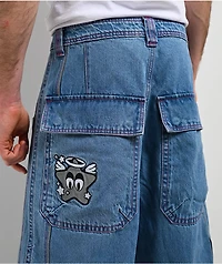 A.LAB Mega Piped Blue & Pink Jeans