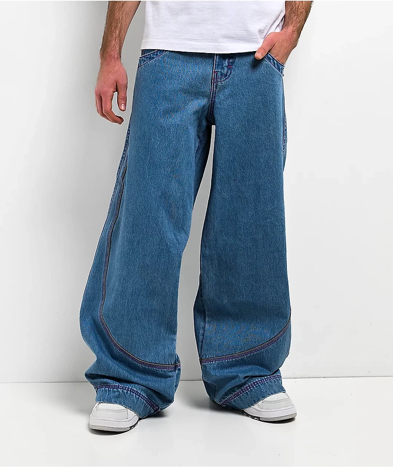 A.LAB Mega Piped Blue & Pink Jeans