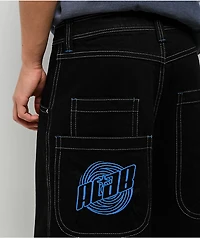 A.LAB Mega Rave Black Denim Shorts