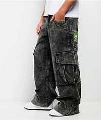 A.LAB Mega Rave Black Wash Corduroy Cargo Pants