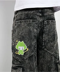 A.LAB Mega Rave Black Wash Corduroy Cargo Pants