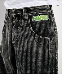 A.LAB Mega Rave Black Wash Corduroy Cargo Pants