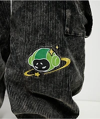 A.LAB Mega Rave Black Wash Corduroy Cargo Pants