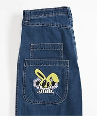A.LAB Mega Rave Dark Blue Denim Skate Shorts