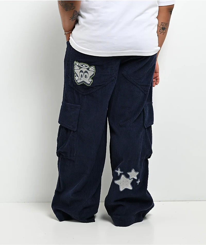 A.LAB Mega Rave Indigo Corduroy Cargo Pants