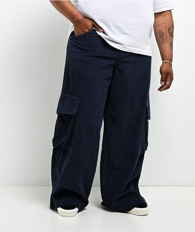 A.LAB Mega Rave Indigo Corduroy Cargo Pants