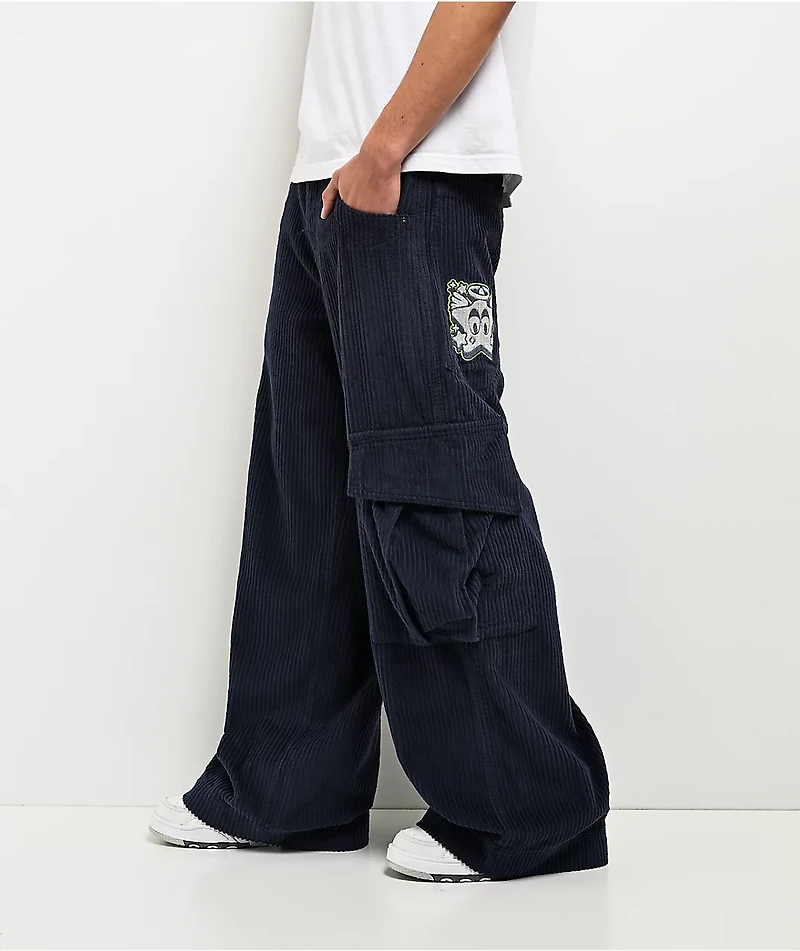 A.LAB Mega Rave Indigo Corduroy Cargo Pants