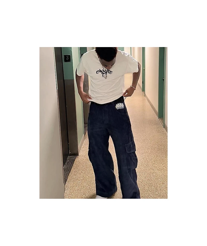 A.LAB Mega Rave Indigo Corduroy Cargo Pants
