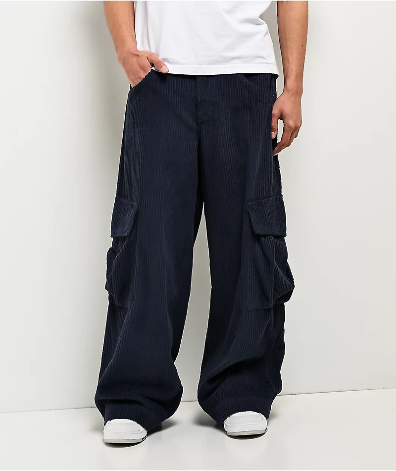 A.LAB Mega Rave Indigo Corduroy Cargo Pants