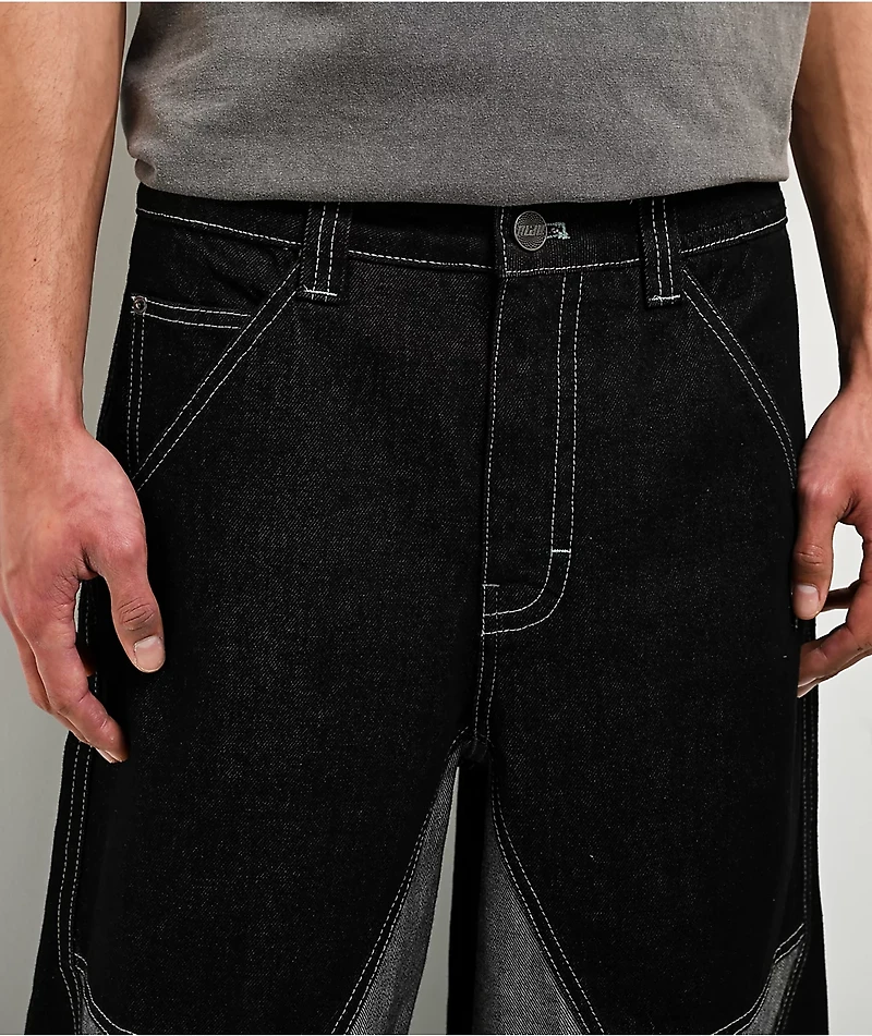 A.LAB Mega Star Contrast Black Baggy Jeans