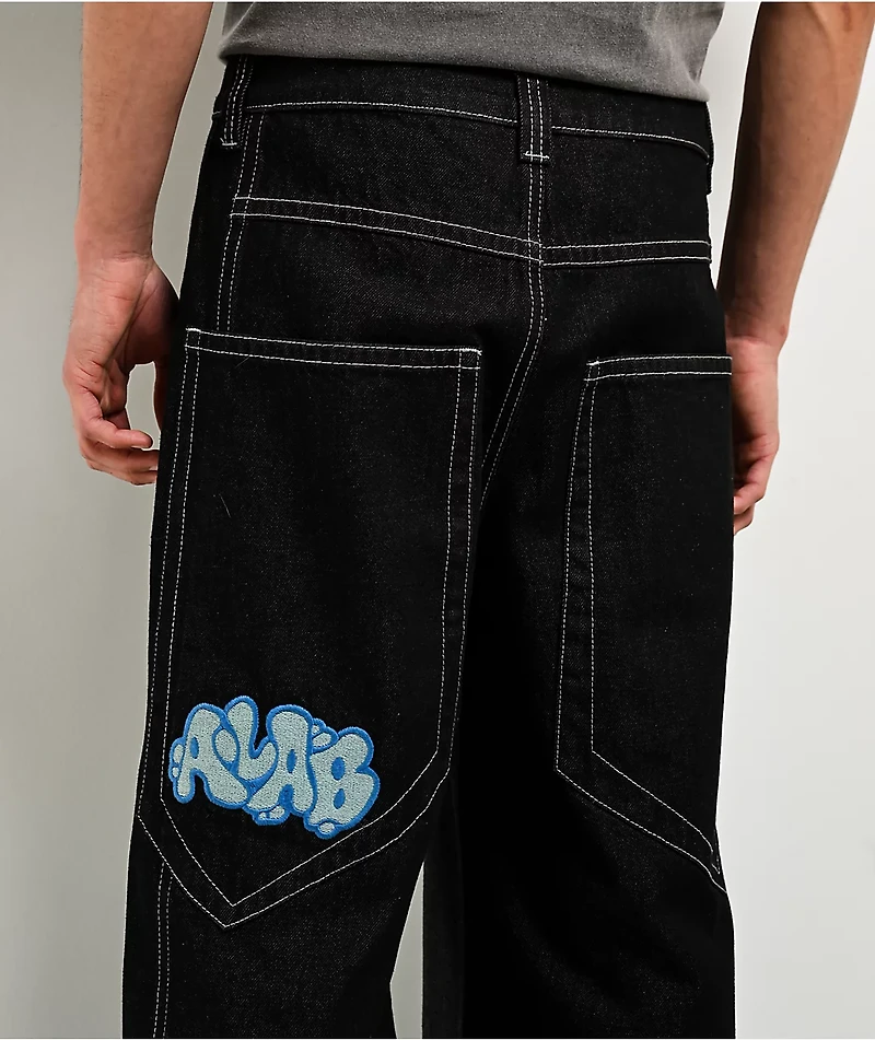 A.LAB Mega Star Contrast Black Baggy Jeans