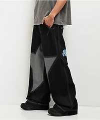 A.LAB Mega Star Contrast Black Baggy Jeans