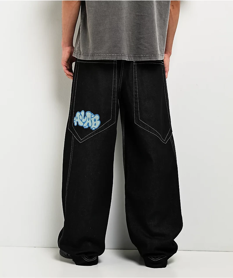 A.LAB Mega Star Contrast Black Baggy Jeans
