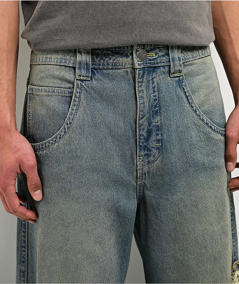 A.LAB Mega Star Patch Medium Blue Wash Jeans