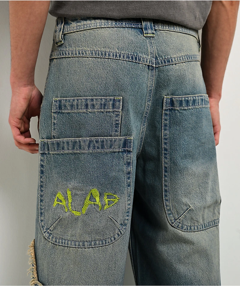A.LAB Mega Star Patch Medium Blue Wash Jeans