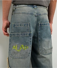 A.LAB Mega Star Patch Medium Blue Wash Jeans