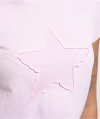 A.LAB Nikki Star Cutout Pink Crop T-Shirt
