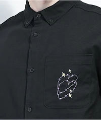 A.LAB Otaku Anime Eyes Black Short Sleeve Button Up Shirt
